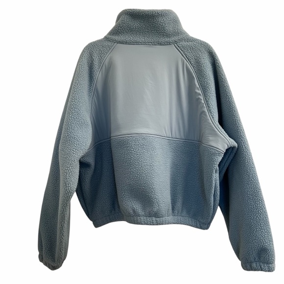 Blogilates Women Size Medium Blue Bonfire Fleece Jacket Sweaters Full Zip Baggy - Picture 3 of 7